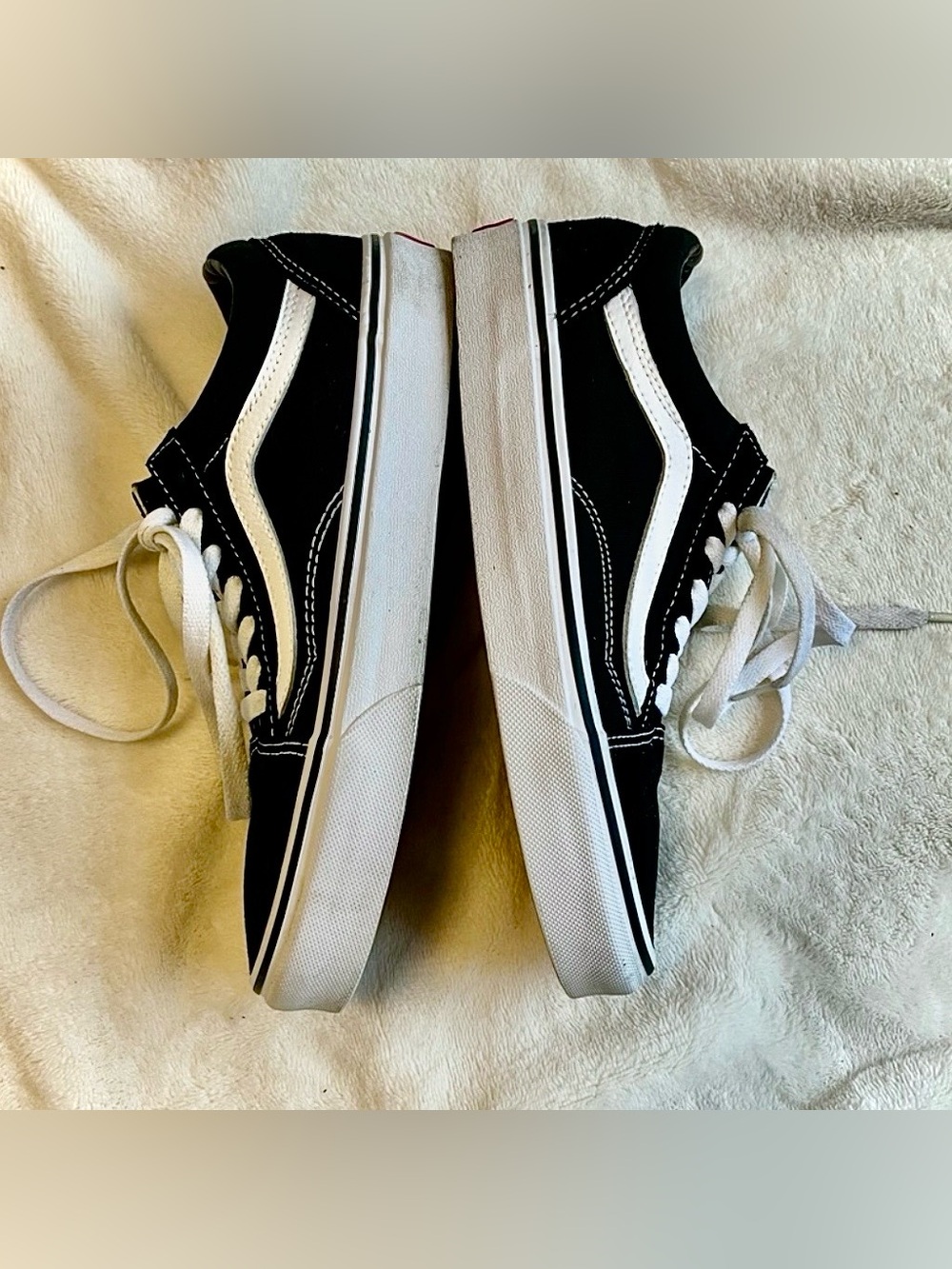 Classic Vans Old Skool Black White Suede Canvas Skate Sneakers W 6.5 / M 5